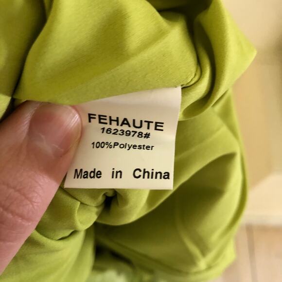 Fehaute NWT Women's Green Floral Embroidered Cap Sleeve Slit Sheath Maxi Dress 2 - Picture 6 of 10